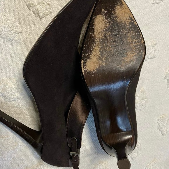 Stuart Weitzman Brown Suede Leather Stiletto Heel Boots Pointed Toe Size 8 - Picture 3 of 7